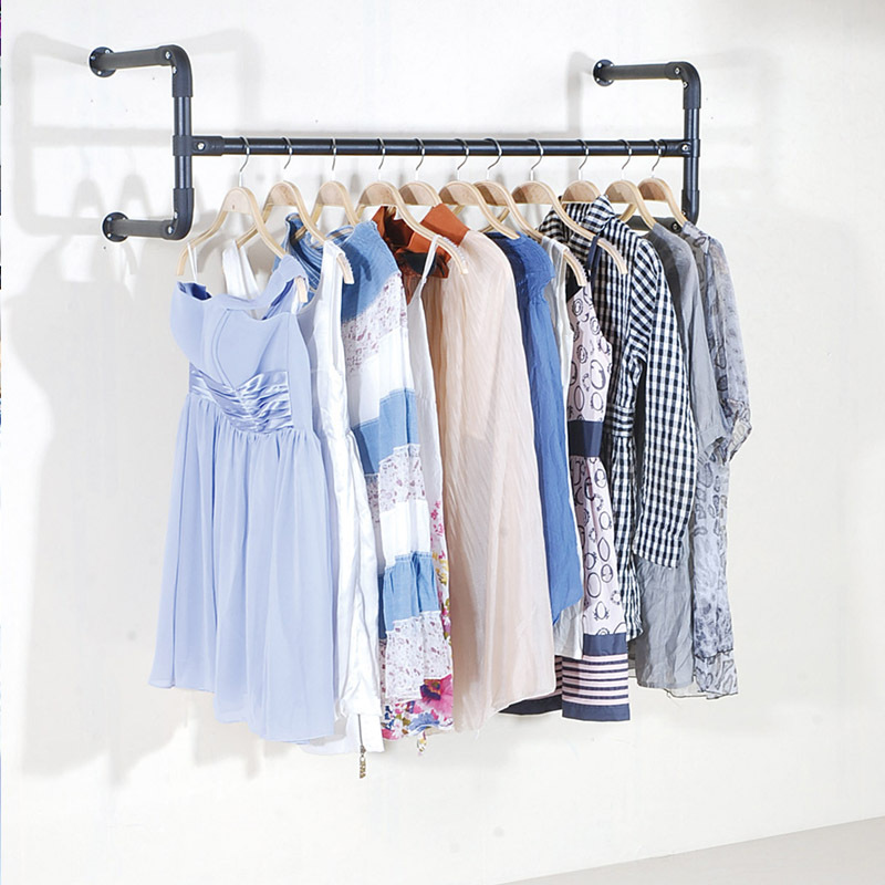 服装店钉墙壁挂衣架服侧挂衣服展示架货架尺寸设计落地架壁挂衣架|ms