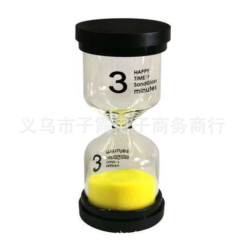Factory direct sales wholesale and retail hourglass 6 sets timer exquisite ornaments creative gifts black cover small hourglass