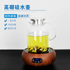 Explosion-proof teapot, capacious glossy cup with glass, set