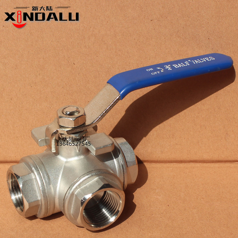 304不锈钢三通丝扣球阀 L型T型球阀内螺纹三通手动平台球阀