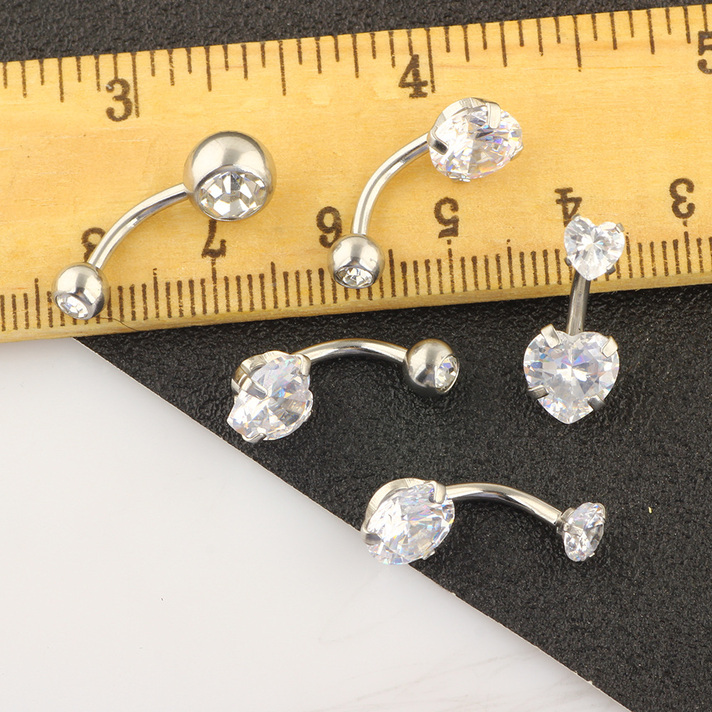 Amazon Hot Sale 5 Piece Stainless Steel Belly Button Rings Set - Fashionable Body Piercing Jewelry for Men and Women detail image 9