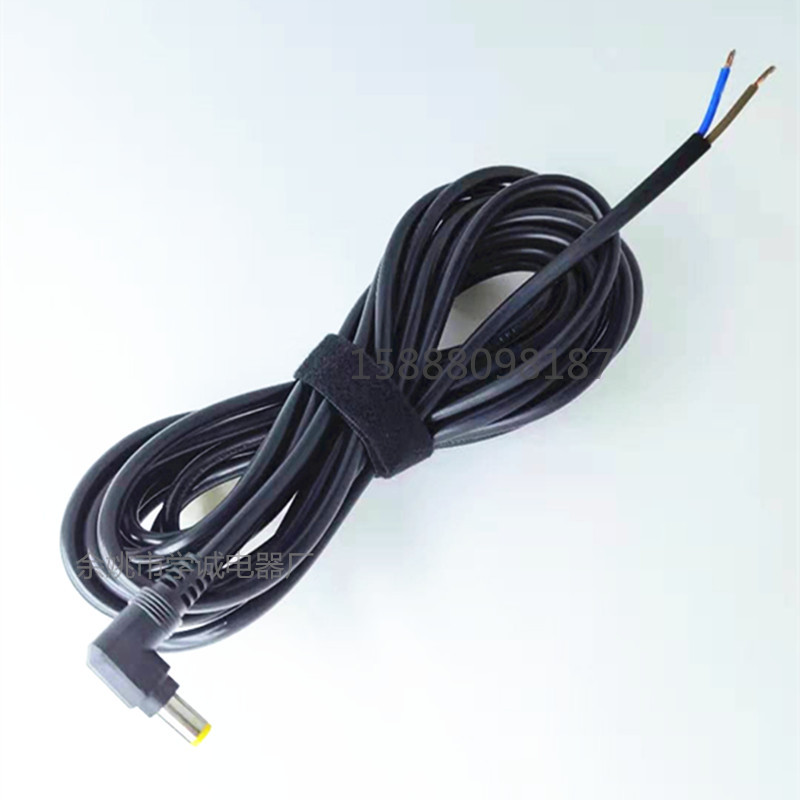 供应汽车5米dc插头电源线2*0.5平方90度弯头dc电源线车载dc转接线