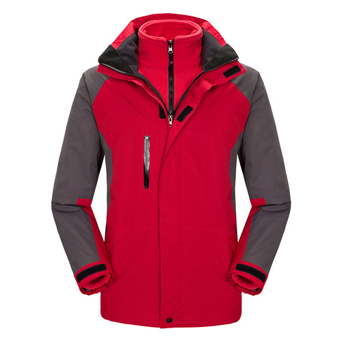Autumn and winter velvet thickened mountaineering jacket detachable men's and women's outdoor three-in-one jacket cold weather clothing