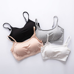 莫代爾短款bra-t打底吊帶背心裹胸無鋼圈文胸運動內衣抹胸帶胸墊