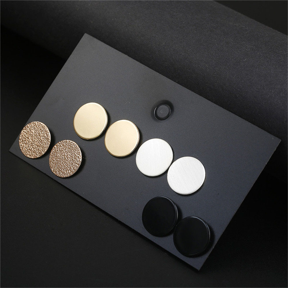 Fashion Alloy Stud Earrings  Retro Disc Combination Earrings Suit  Wholesale Nihaojewelry display picture 1