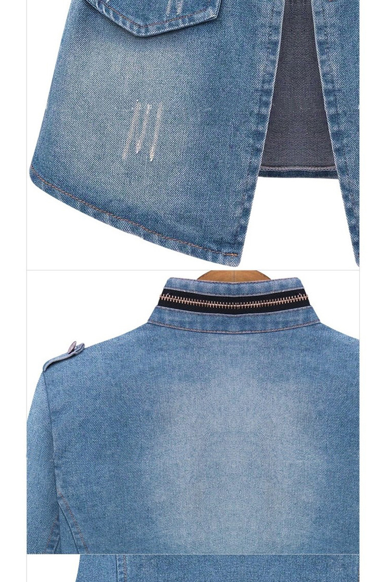 fashion plain color denim jacket  NSWL63926