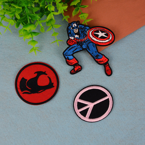 Factory Direct Sale Cute Animal Fabric Accessories Clothing Decorative Patches Dual-Barbed Panda Dinosaur Embroidered Fabric Stickers