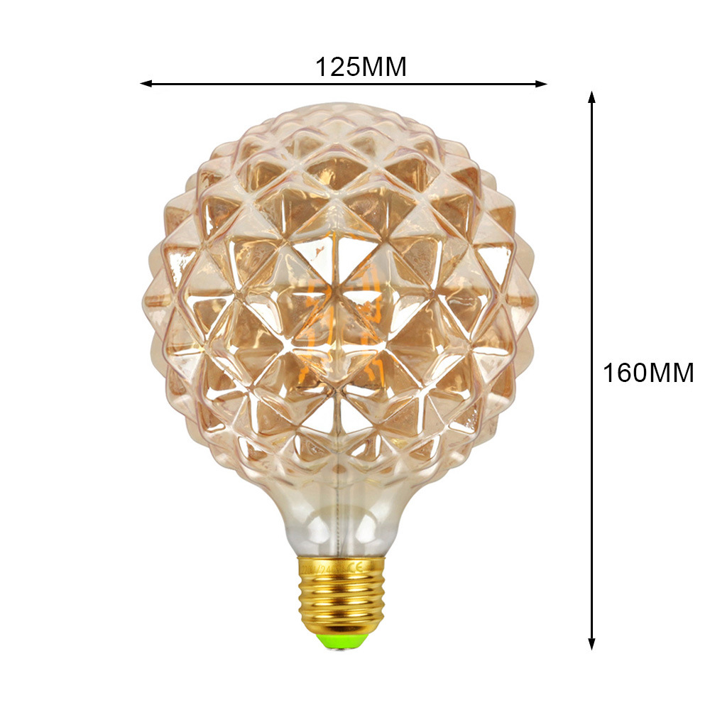 Amazon bombilla transfronteriza Internet celebridad retro lámpara en forma de bombilla piña diamante puntiagudo diamante estrella de cinco puntas de TWA Punta de calabaza