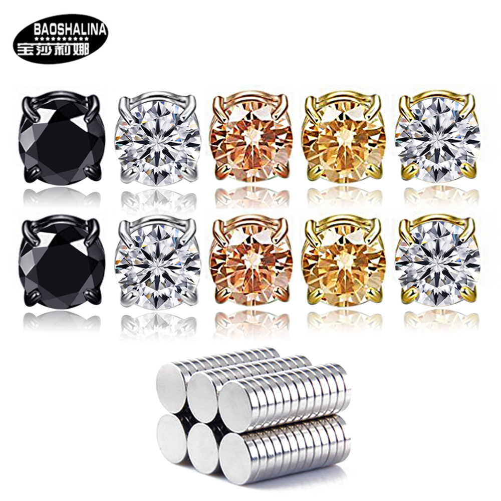 Earrings with zircon stainless steel