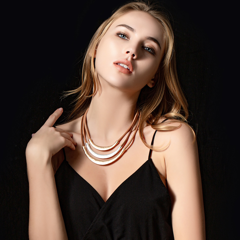 1 Piece Simple Style Round Alloy Plating Women's Layered Necklaces display picture 1