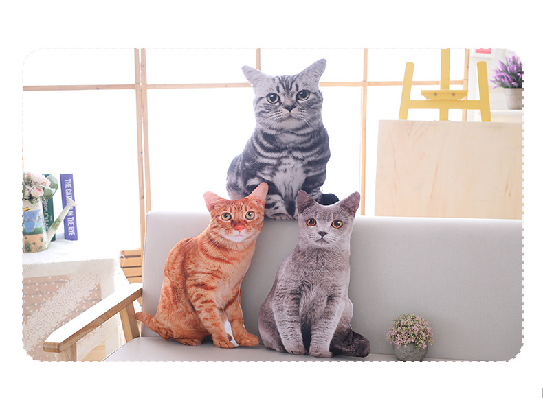 Creative Artificial 3D Stereo Dog Pillow Kitten Plush Toy Doll KiDsren's Gift BirthDay Gift Doll