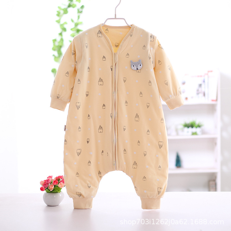 儿童冬季加厚款新生儿纯棉分腿宝宝秋冬睡袋拉链式防踢被母婴用品|ms