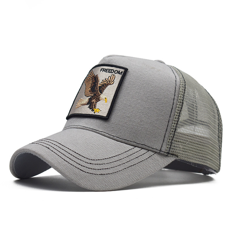 Popular Amazon bordado animal de algodón de malla gorra de béisbol de las mujeres de los hombres de deportes al aire libre gorra enarbolada