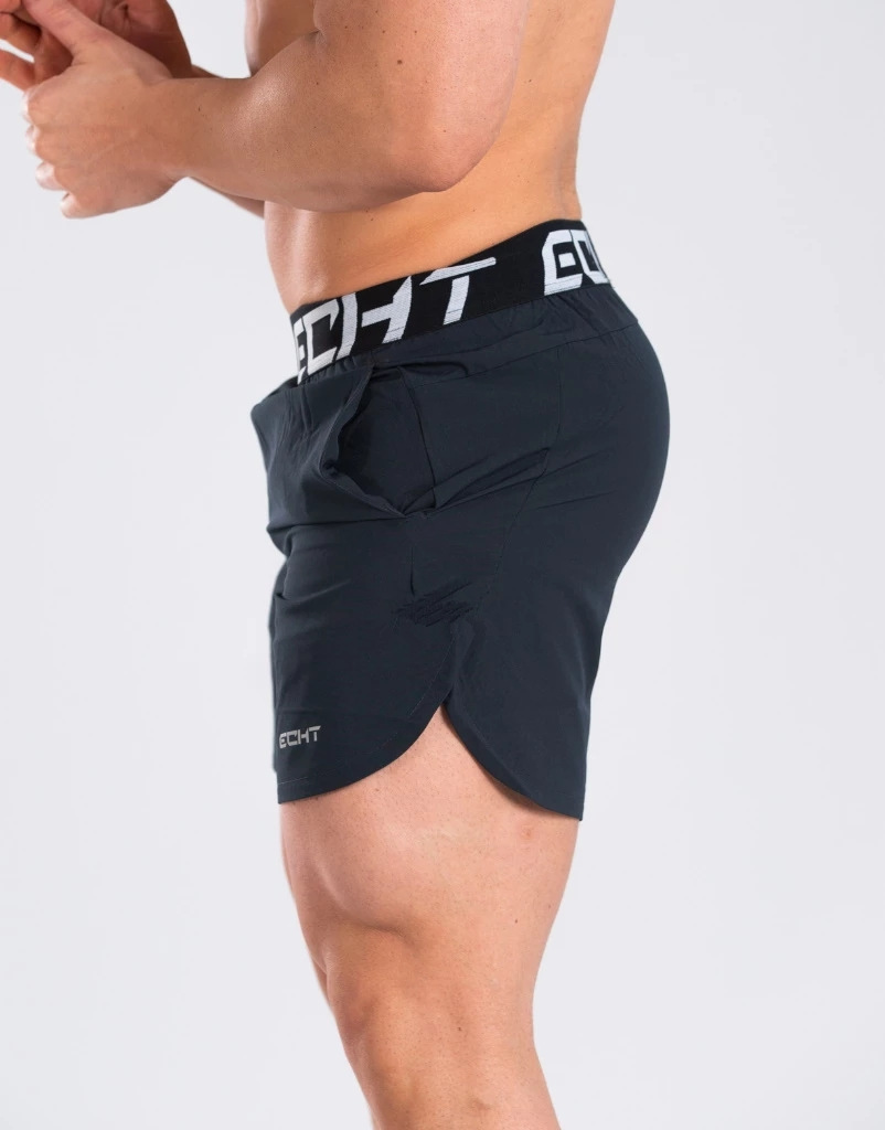 Men's Stretch Workout Shorts, Flexible Gym Training Shorts For Muscle Fit, Quick-Dry Athletic Shorts_viptrois.com