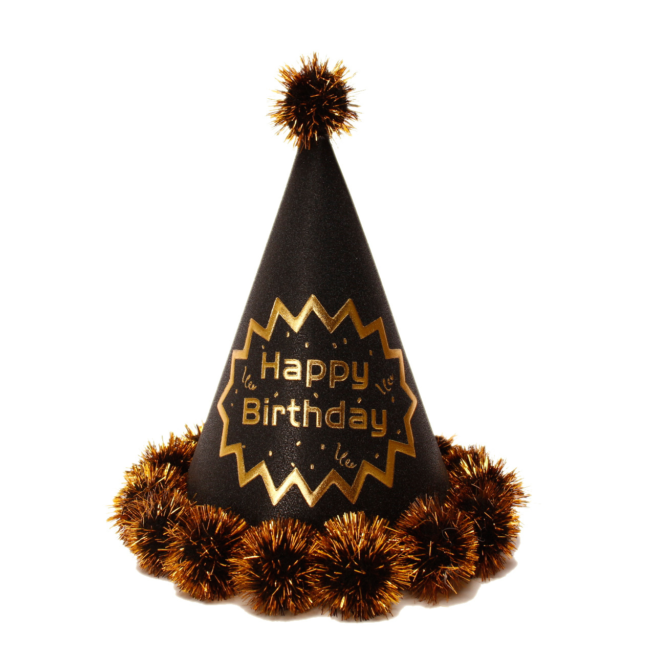 20公分烫金帽黑