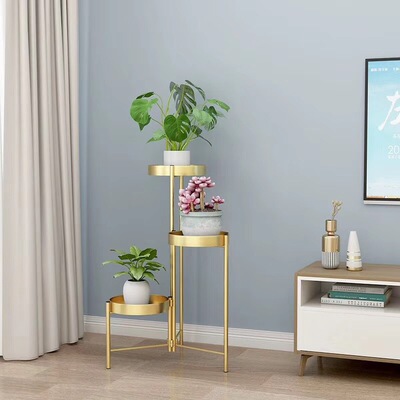 ins创意多层落地花架子 北欧阳台客厅折叠铁艺花盆架 绿植置物架