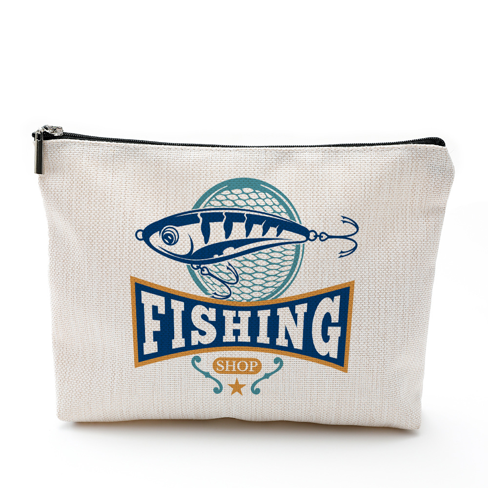 海洋化妆包防水棉麻 拉链袋化妆品饰品收纳袋 旅行洗漱用品收纳包