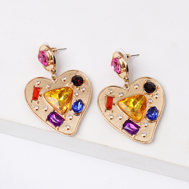 Fashion Heart Diamond Alloy Other Earrings Ear Studs display picture 4