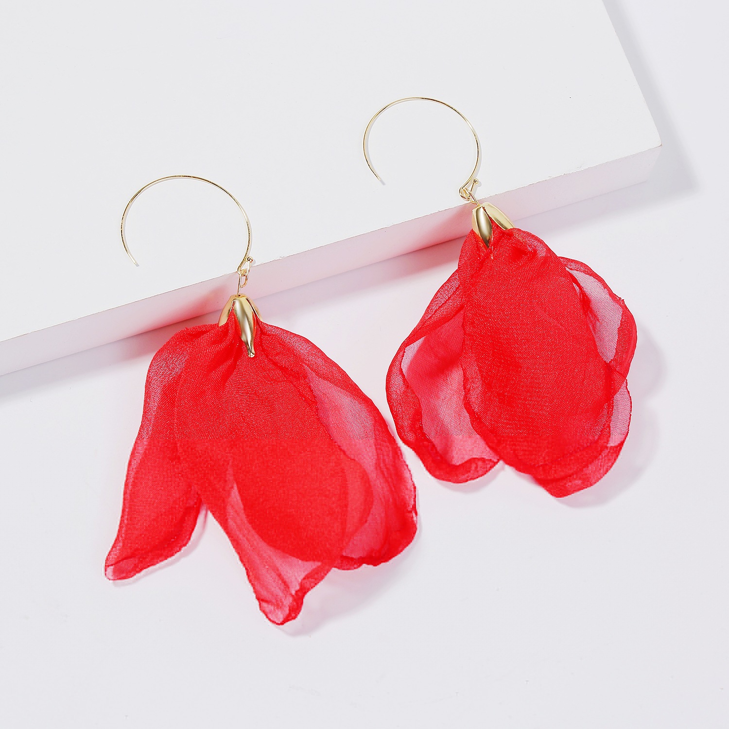 1 Pair Lady Ethnic Style Classic Style Irregular Flower Artificial Crystal Cloth Drop Earrings display picture 24