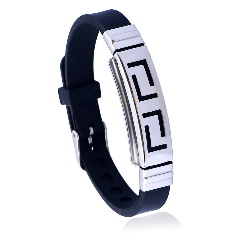 Stainless Steel Bracelet New Gift Men's Specialty Jewelry Personality Creative Silicone Bracelet display picture 5