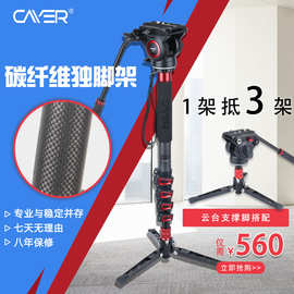 卡宴FC501碳纤维独脚架便携摄像单反相机摄像机微单云台单脚支架
