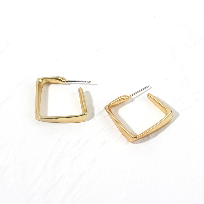 Housewarming, Anniversary, Business, Wedding, Travel, Birthday, Festival Occasion Wholesale Korean Irregular Golden Metal Earrings