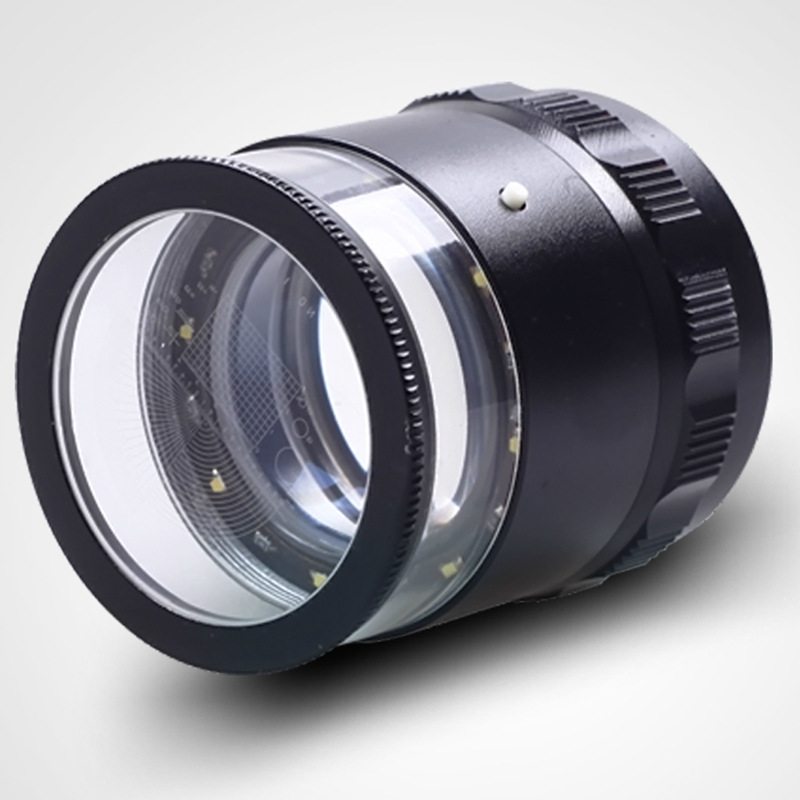 高清高倍筒式带刻度测量放大镜10倍光学镜片带灯看钱币布料结构