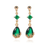 Accessory, golden copper multicoloured earrings, glossy crystal, pendant, Amazon, 750 sample gold