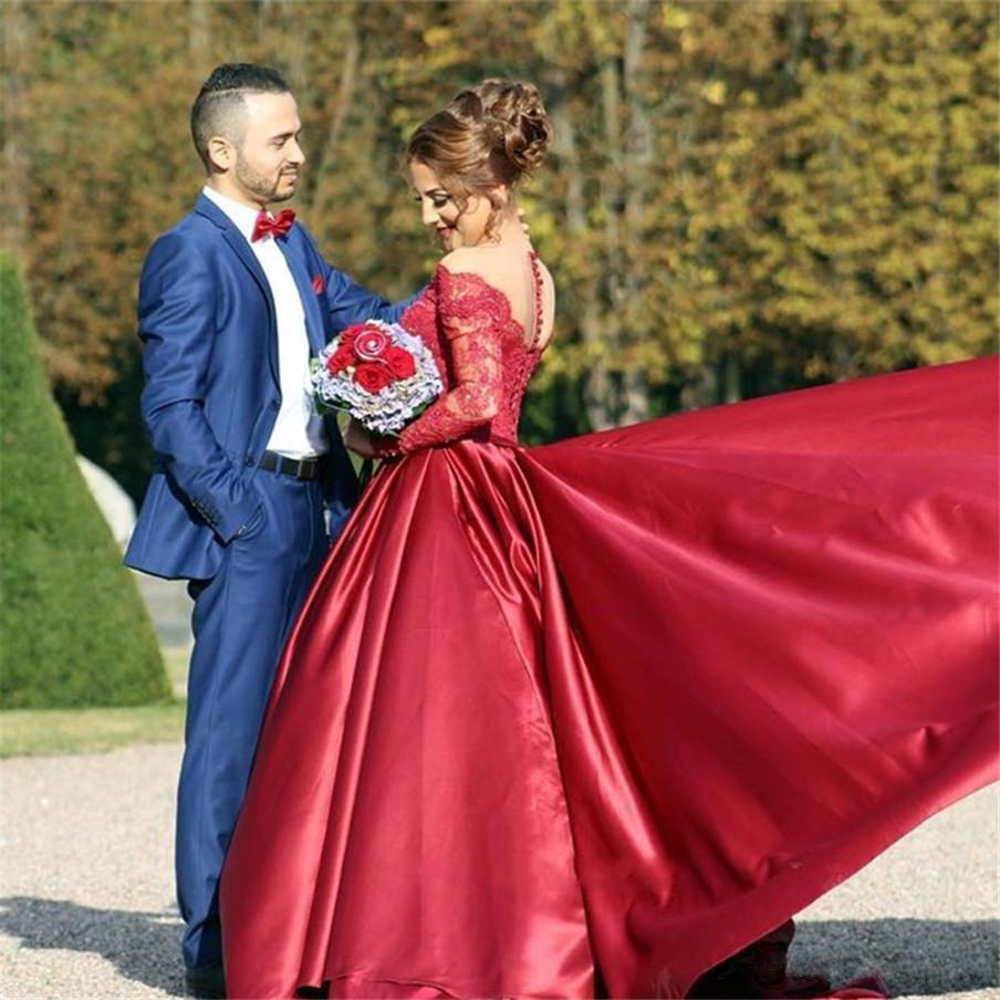 Autumn 2020 new European and American foreign trade women's fast selling Lace Long Sleeve Dress V-neck wedding dress new style evening dress