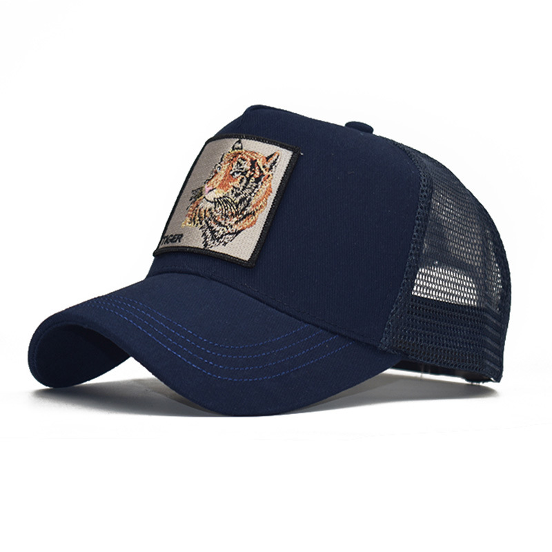 Popular Amazon bordado animal de algodón de malla gorra de béisbol de las mujeres de los hombres de deportes al aire libre gorra enarbolada