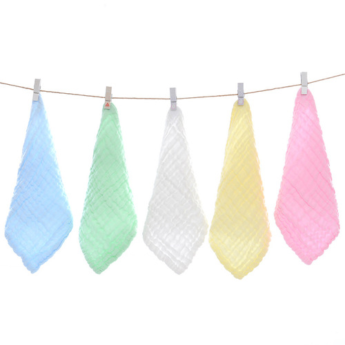 Six-layer gauze seersucker square towel baby small towel baby saliva towel baby supplies supermarket supply wholesale