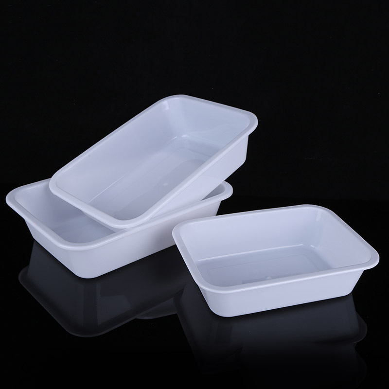 白色塑料小冰盘 长方形酒店冷冻盒 无盖保鲜收纳盒 批发