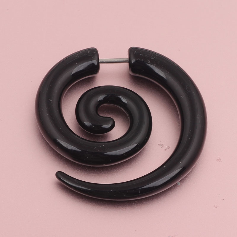 Acrylic Fake Snail Ear Piercing Earrings Asymmetric Geometric Style detail image 9