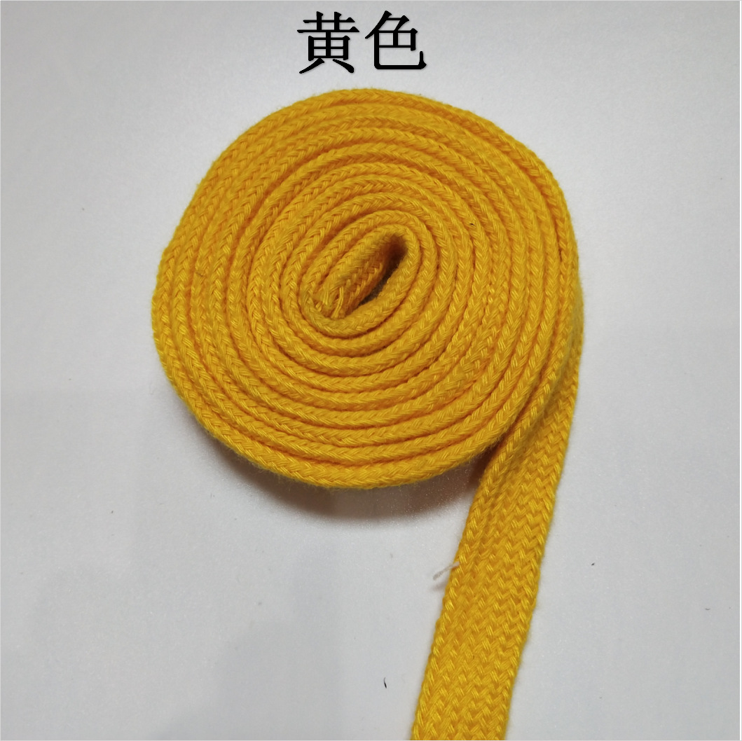 Fabricante en stock cinta de color 1,5 CM cuerda de algodón plana hueca de doble capa ropa tejida sombrero cuerda de la cintura cordón