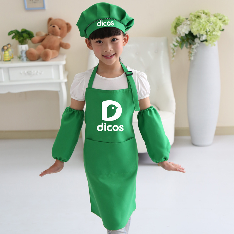 Dekeshi delantal traje abrigo para niños ropa para hornear delantal publicitario cake shop Museo de Arte comida impresión