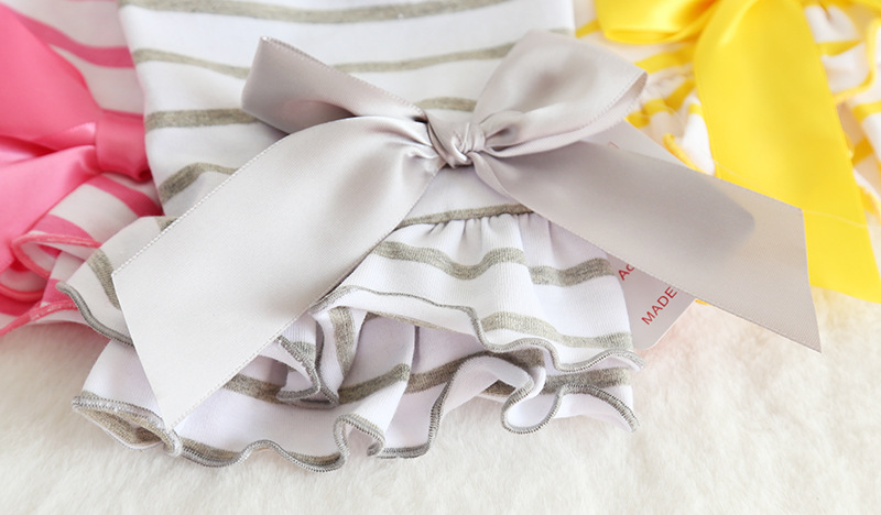 三色条纹大蝴蝶结裙