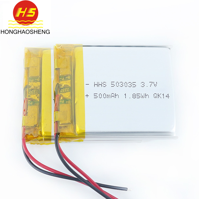 053035  500mah可充电电池蓝牙导航行车记录仪专用聚合物锂电池