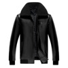 Middle-aged models Large leather clothing Men's leather jacket jacket Fur one Plush thickening Processing customized