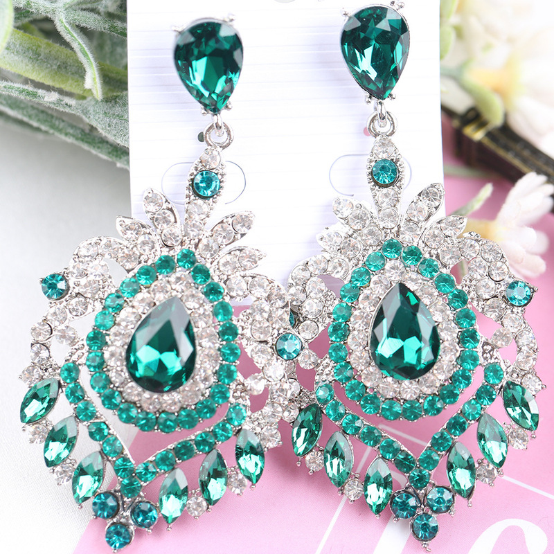 European and American Luxury Crystal Earrings Women Vintage Earrings Earrings Fashion Jewelry New Hot Sale