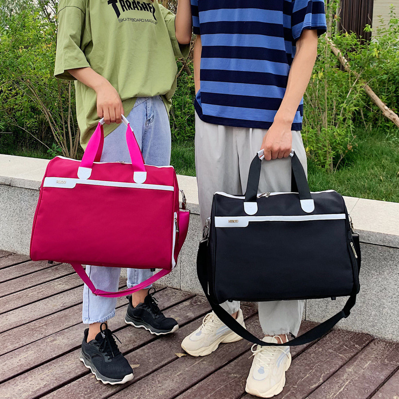 韩版手提旅行包短途女韩版旅游包鞋位行李包健身瑜伽包可套拉杆袋