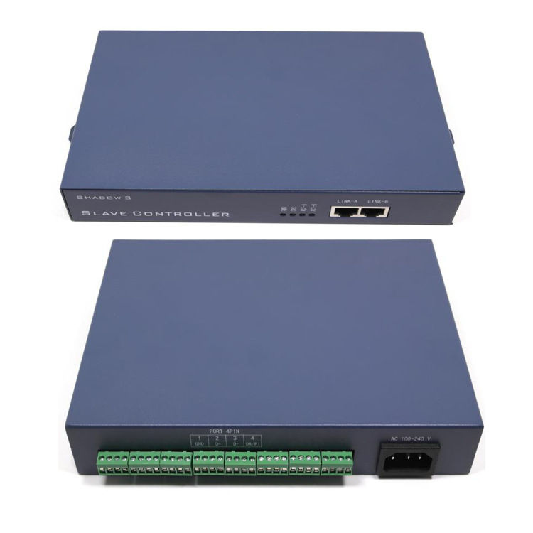 Online operation status monitoring and feedback for building/bar use with unlimited cascading DMX512 8-port controller