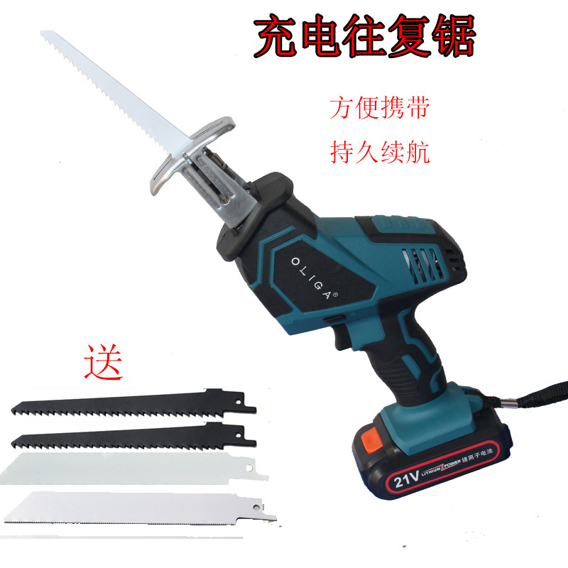 批发21V充电往复锯马刀锯锂电木工电锯家用多功能切割机曲线锯