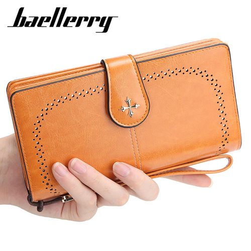 baellerry women's wallet retro fashion zipper coin purse simple long creative multi-card slot clutch bag