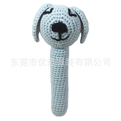 手钩摇铃母婴玩具纯手工卡通兔子婴儿手摇铃0~6~12个月新生儿玩具