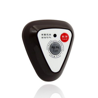 咖啡色兩鍵三角形無線呼叫器咖啡廳飯店茶樓餐廳網吧咖醫院服務鈴