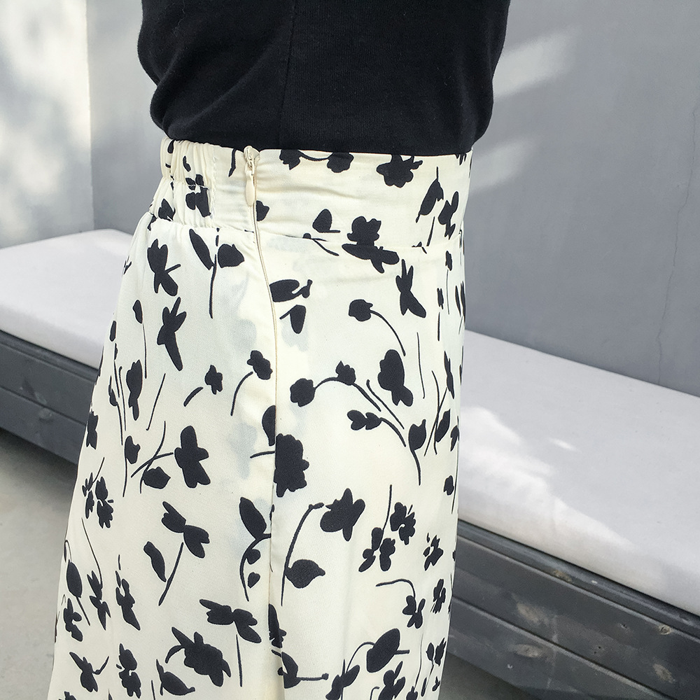 print high waist slim mid-length skirt NSJR36792