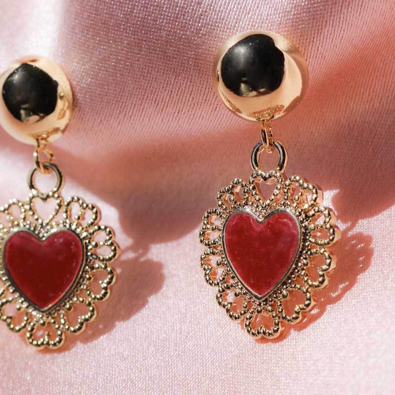 Nuevos Aretes Para Mujer De Amor Chapados En Oro Exagerados Todavía Pendientes De Viento Punk Al Por Mayor De Moda display picture 3