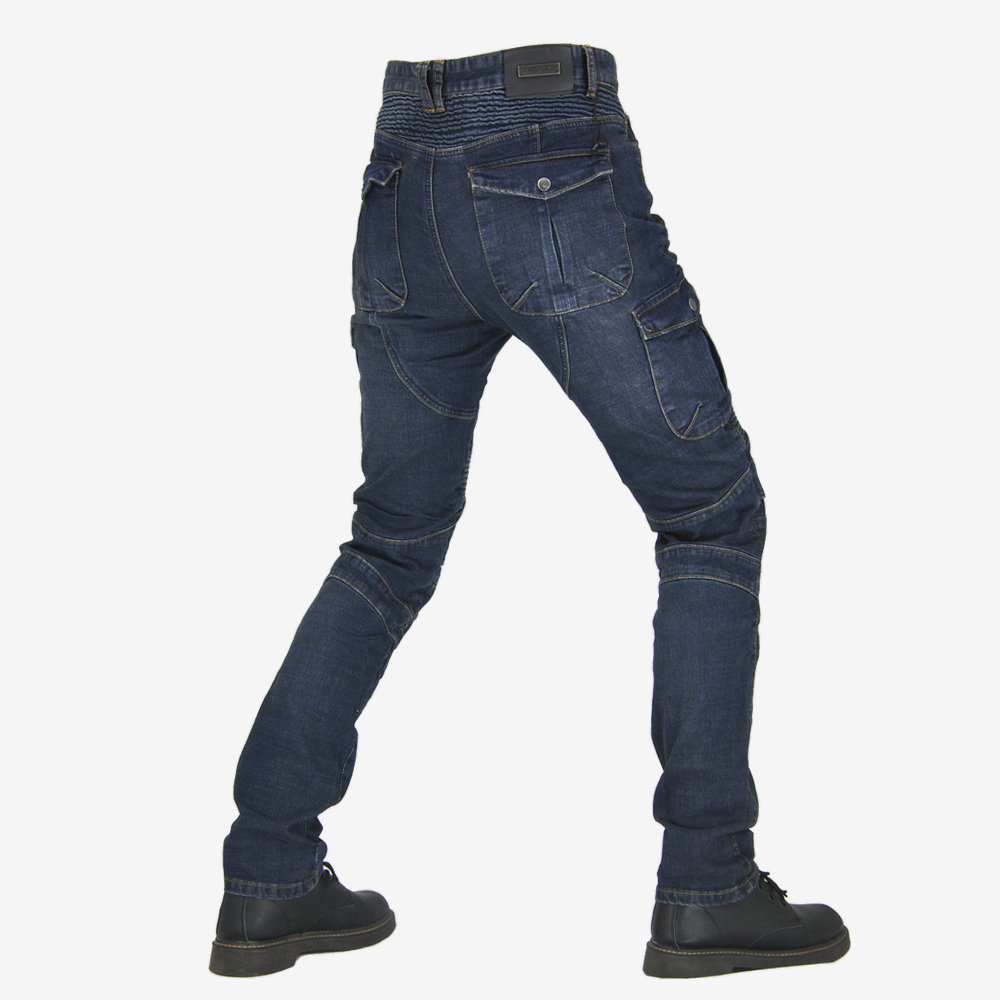 Fábrica al por mayor ejército verde ropa de trabajo multi-bolsa motocicleta jeans hombres al aire libre motocicleta elástico caída-resistente pantalones de equitación