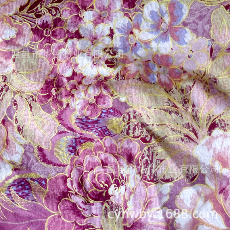 全棉 全涤 涤棉3D 5D数码印花床品面料3D金粉  银粉活性印花面料