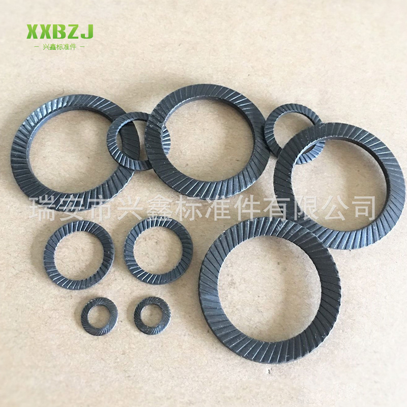 厂家供应 碟型垫圈 发黑双叠自锁垫圈 双面齿锁垫圈可定制现货